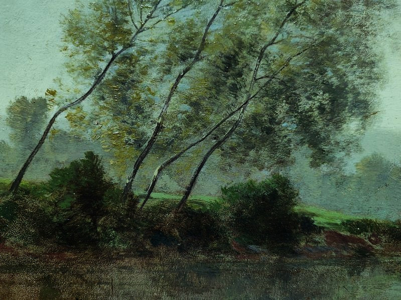 Charles Donzel (1824-1889) Bords de rivière, Creuse, Limousin. Ecole de Crozant 19ème, Corot...-photo-4