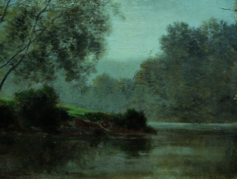 Charles Donzel (1824-1889) Bords de rivière, Creuse, Limousin. Ecole de Crozant 19ème, Corot...-photo-1
