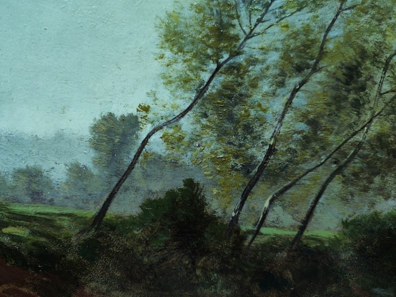 Charles Donzel (1824-1889) Bords de rivière, Creuse, Limousin. Ecole de Crozant 19ème, Corot...-photo-2
