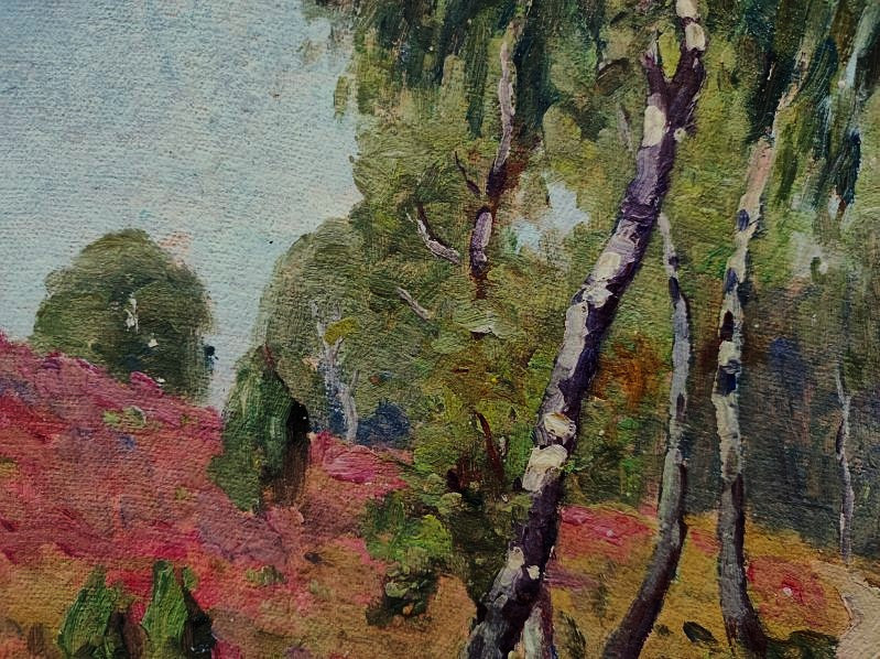 Paul Rue (1866-1954) Bouleaux et bruyères, Berry, Creuse. Ecole de Crozant, Châteauroux Coutant-photo-3