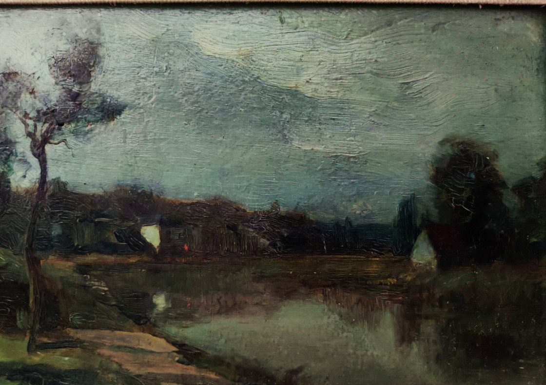 Francois Cachoud (1866-1943) Night On Chanaz And The Savières Canal. Lyon, Chambéry, Savoie...-photo-4
