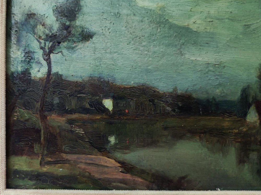 Francois Cachoud (1866-1943) Night On Chanaz And The Savières Canal. Lyon, Chambéry, Savoie...-photo-4