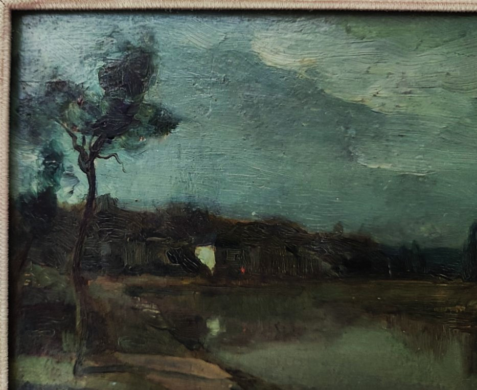 Francois Cachoud (1866-1943) Night On Chanaz And The Savières Canal. Lyon, Chambéry, Savoie...-photo-5