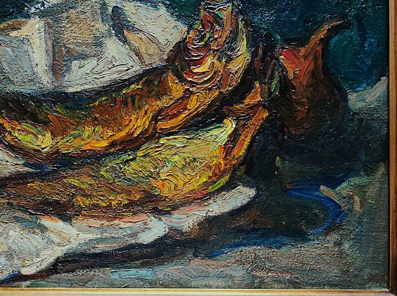 Marcel Arnaud (1877-1956) Still Life With Fish. Ecole Provençale, Aix En Provence, Cézanne-photo-3