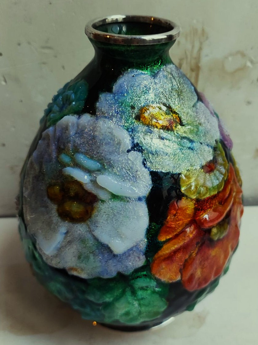 Camille Fauré (1874-1956) Limoges Enamel Vase Circa 1935/1945. Marty, Sarlandie, Jouhaud-photo-4