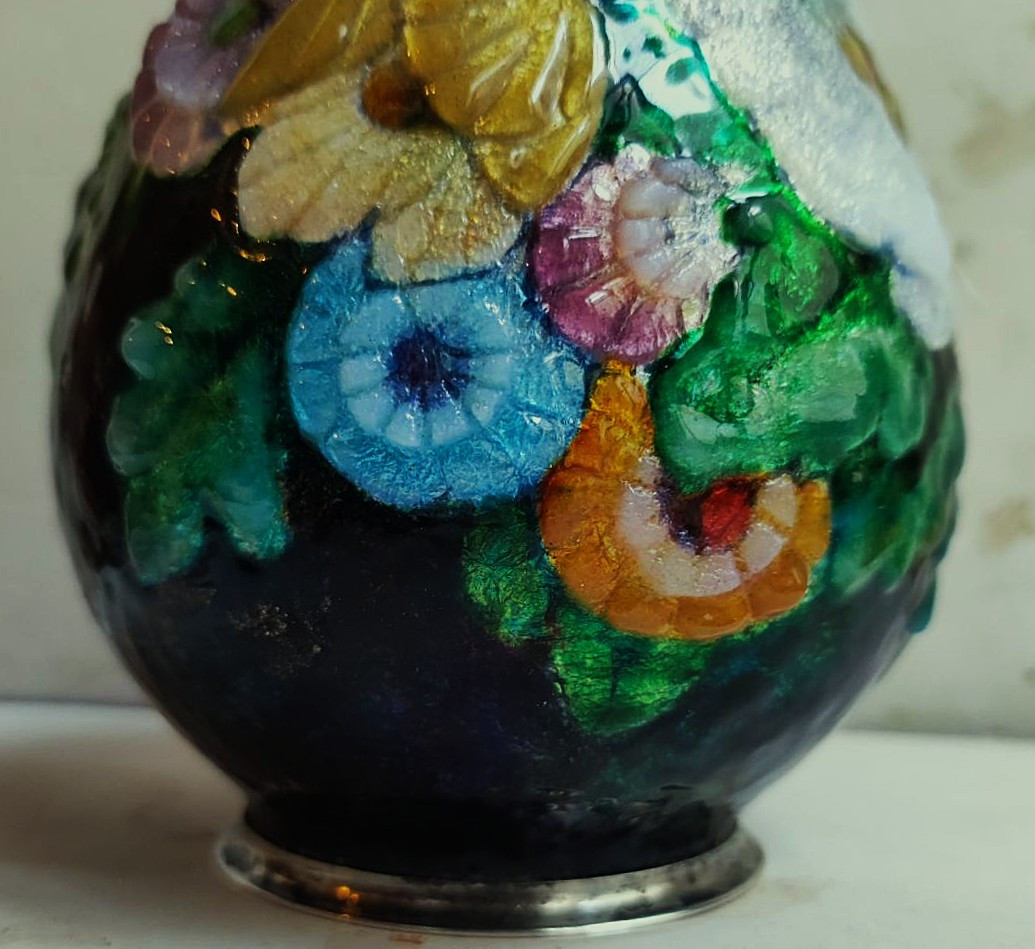 Camille Fauré (1874-1956) Limoges Enamel Vase Circa 1935/1945. Marty, Sarlandie, Jouhaud-photo-6