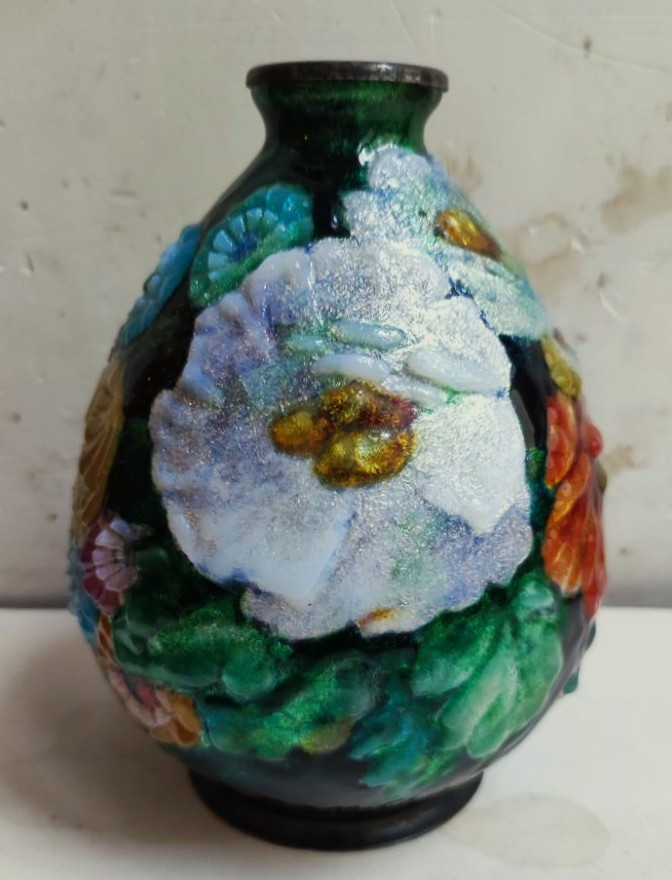 Camille Fauré (1874-1956) Limoges Enamel Vase Circa 1935/1945. Marty, Sarlandie, Jouhaud-photo-8