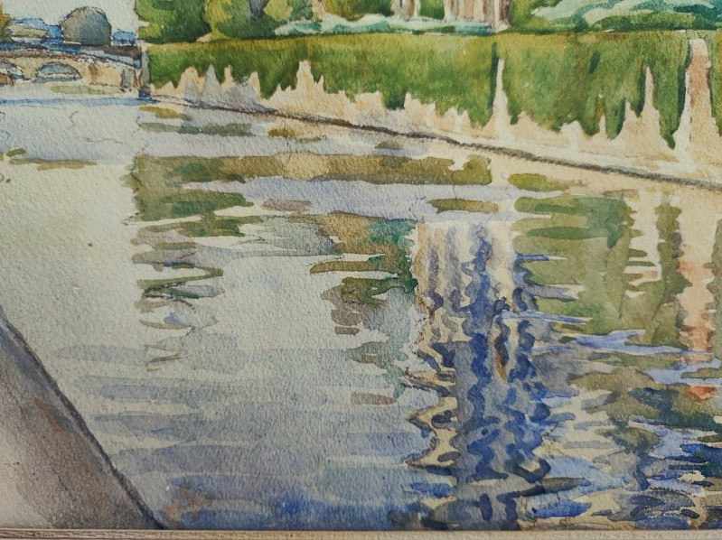 Louis MOREAU (1883-1958) Pêcheurs à Paris, Notre Dame ~1920. Ecole de Crozant, Châteauroux, Rue-photo-3