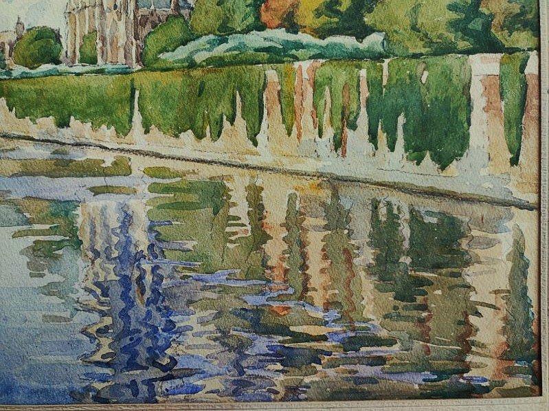 Louis MOREAU (1883-1958) Pêcheurs à Paris, Notre Dame ~1920. Ecole de Crozant, Châteauroux, Rue-photo-5