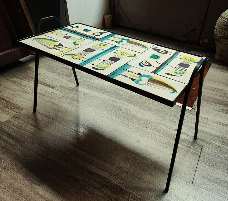 Roger Capron (1922-2006) Horse-decorated Coffee Table ~1950. Vallauris, Picault, Matégot Innocenti-photo-3