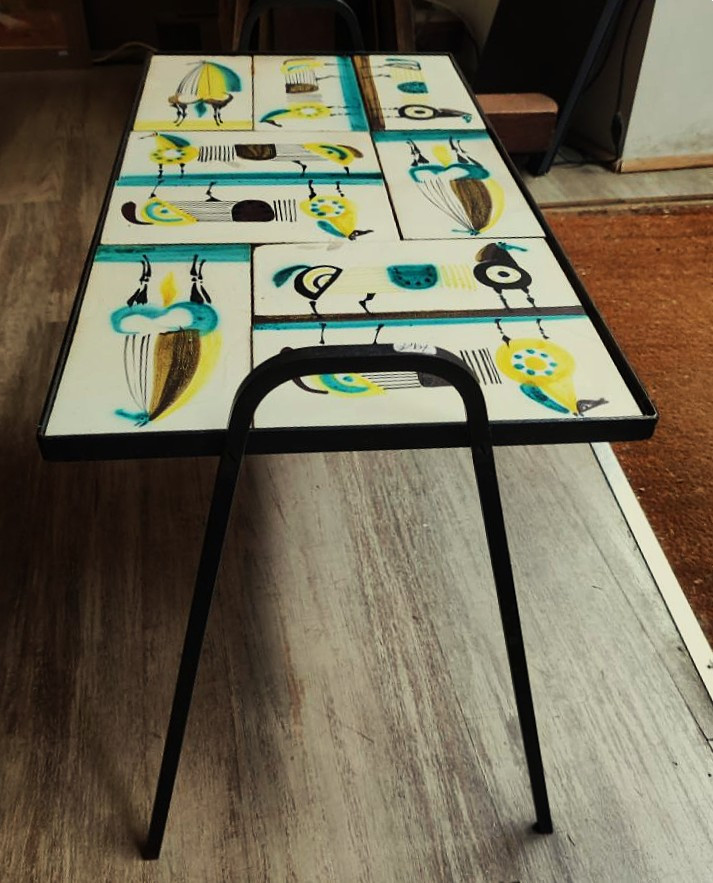 Roger Capron (1922-2006) Horse-decorated Coffee Table ~1950. Vallauris, Picault, Matégot Innocenti-photo-4