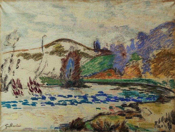 Armand Guillaumin (1841-1927) Le barrage de Genetin / Creuse. Ecole de Crozant, Impressionniste-photo-2