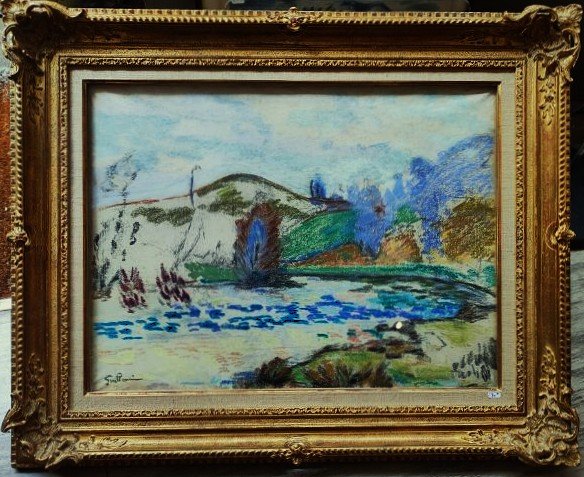 Armand Guillaumin (1841-1927) Le barrage de Genetin / Creuse. Ecole de Crozant, Impressionniste