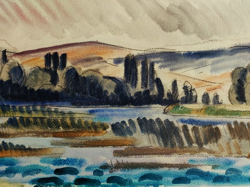 Louis Neillot (1898-1973) La Seine à Trévoux 09/ 1933. Fauve, Valtat, Auvergne, Vichy, Allier.-photo-3
