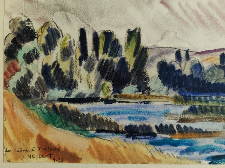 Louis Neillot (1898-1973) La Seine à Trévoux 09/ 1933. Fauve, Valtat, Auvergne, Vichy, Allier.-photo-4