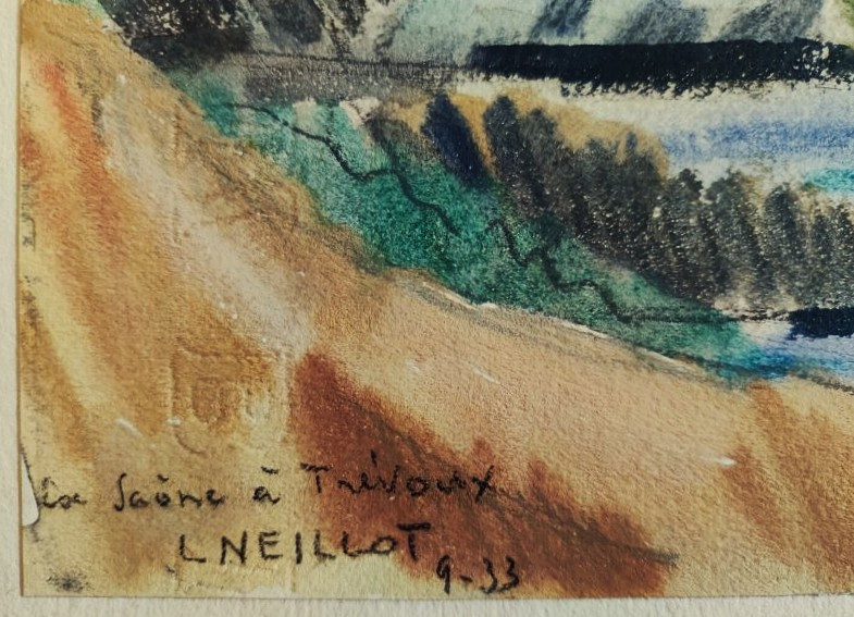 Louis Neillot (1898-1973) La Seine à Trévoux 09/ 1933. Fauve, Valtat, Auvergne, Vichy, Allier.-photo-7