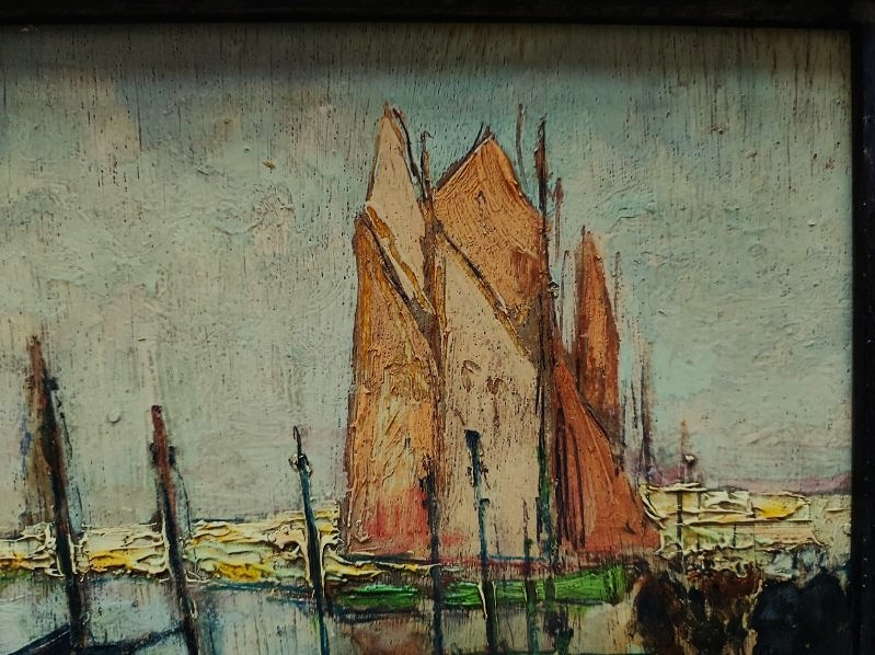 Edouard Richard ( 1883-1955) Port d'Audierne, Bretagne. Ecole bretonne, Saint-Quentin, Barnoin-photo-4