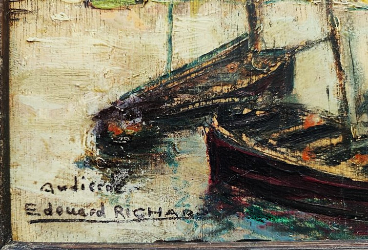 Edouard Richard ( 1883-1955) Port d'Audierne, Bretagne. Ecole bretonne, Saint-Quentin, Barnoin-photo-4