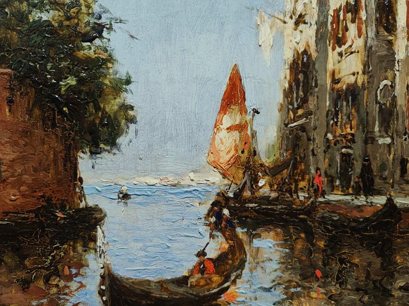 Albert Ferdinand Duprat (1882-1974) Vue animée de Venise ~1920. Italie, Duvieux, Ziem, Bouvard-photo-5