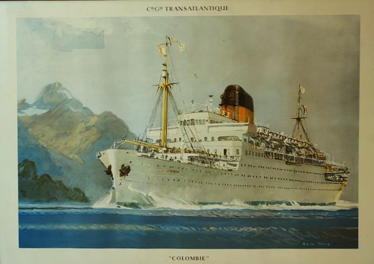 Marin-marie (1901-1987) Colombia For The C.g.t. Lithograph Poster. Painter For The Navy-photo-3