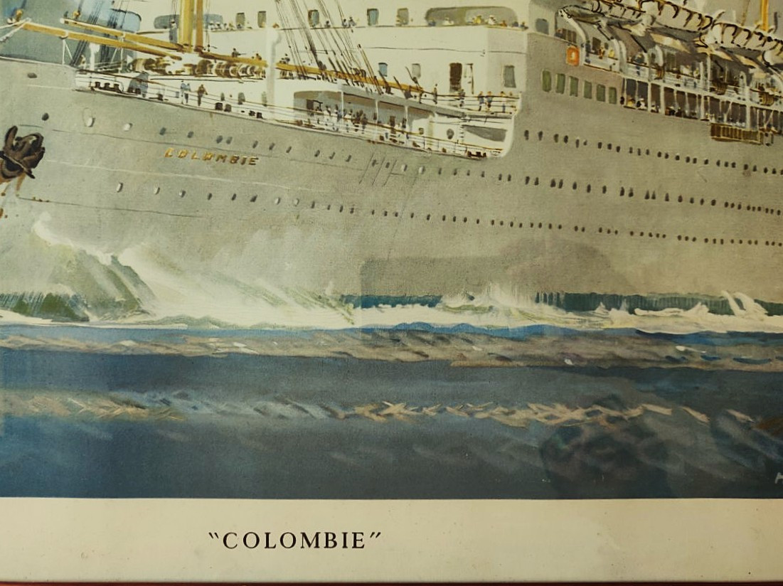 Marin-marie (1901-1987) Colombia For The C.g.t. Lithograph Poster. Painter For The Navy-photo-2