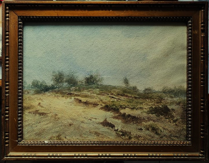 Alphonse BARIL (1816-1888) Dune en baie de Somme 1884. Peintre photographe d'Amiens Jules Verne