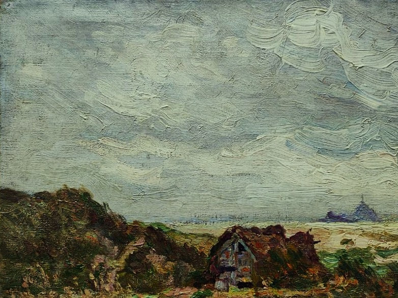 POZIER Jacinthe (1844-1915) Bord de côte Mont Saint-Michel. Ecole de Pont-Aven, Bretagne, Moret-photo-3