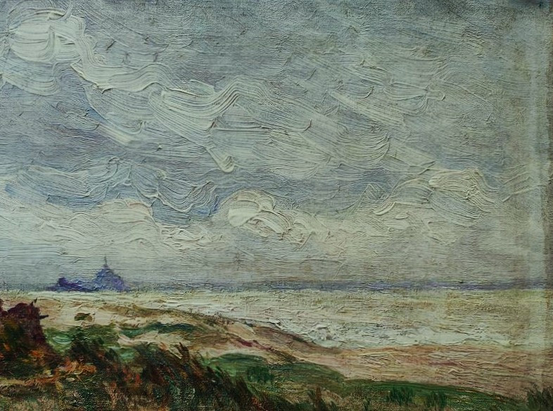 POZIER Jacinthe (1844-1915) Bord de côte Mont Saint-Michel. Ecole de Pont-Aven, Bretagne, Moret-photo-4
