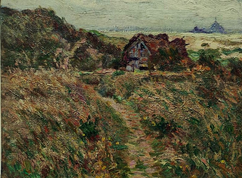 POZIER Jacinthe (1844-1915) Bord de côte Mont Saint-Michel. Ecole de Pont-Aven, Bretagne, Moret-photo-2