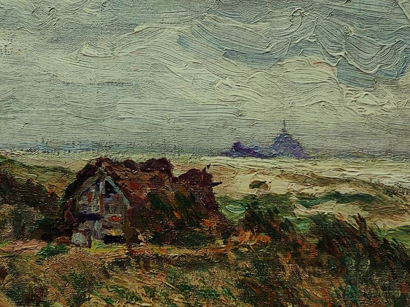 POZIER Jacinthe (1844-1915) Bord de côte Mont Saint-Michel. Ecole de Pont-Aven, Bretagne, Moret-photo-4