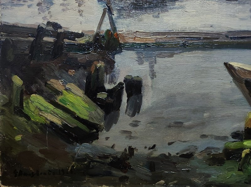 Gaston Haustrate (1878-1949) Port In Belgium 1906, Ostende.belgian Painter , Bruxelles, Claus..-photo-1