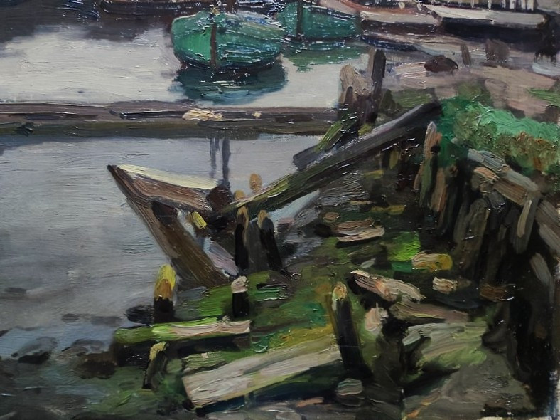 Gaston Haustrate (1878-1949) Port In Belgium 1906, Ostende.belgian Painter , Bruxelles, Claus..-photo-2