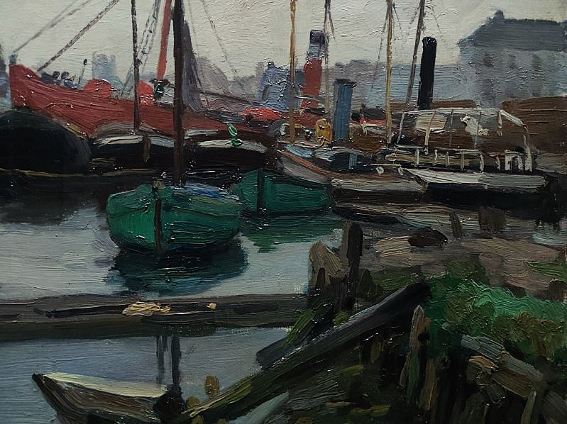 Gaston Haustrate (1878-1949) Port In Belgium 1906, Ostende.belgian Painter , Bruxelles, Claus..-photo-5