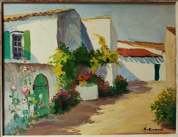 Raymond Enard ( 1902-1982) Venelle Fleurie Ile De Ré Ars. Charentaise School, Suire, La Rochelle-photo-2