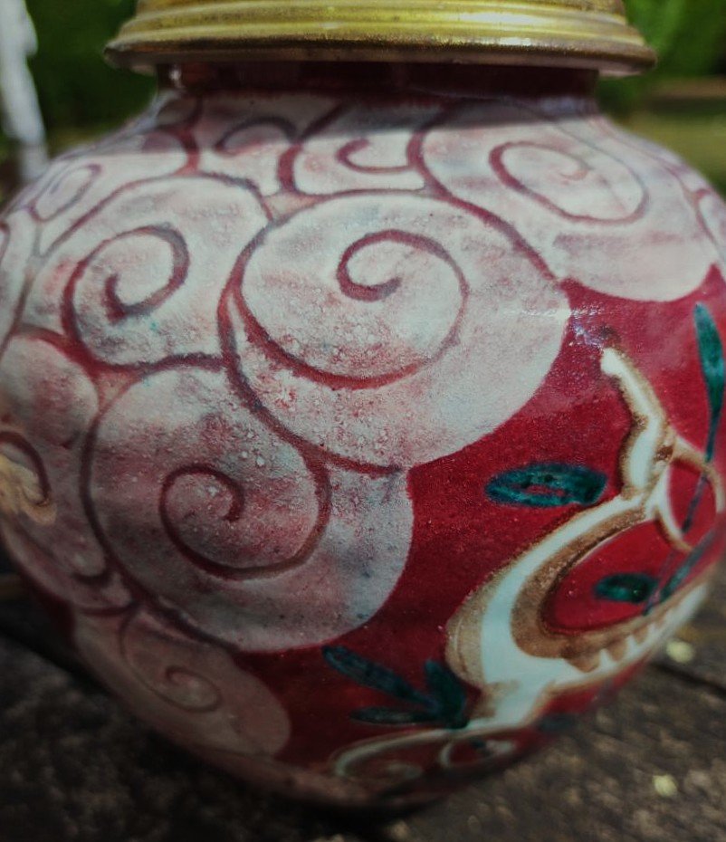 Edouard Cazaux (1889-1974) Lamp Base Circa 1935/40 With Antelope Design. Mayodon, Netherlands-photo-2