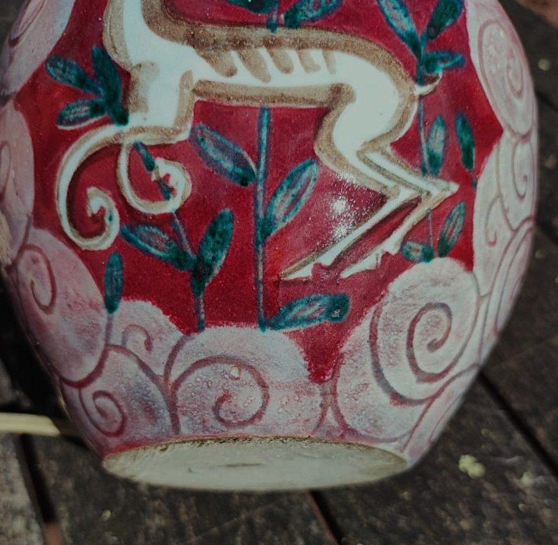 Edouard Cazaux (1889-1974) Lamp Base Circa 1935/40 With Antelope Design. Mayodon, Netherlands-photo-4