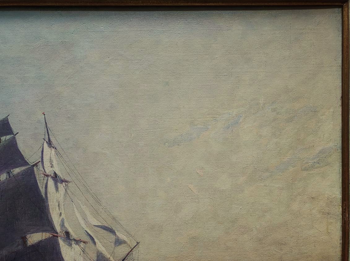Alexandre Brun (1853-1941) Frégate, Marseille. Marine, Sailboat,bracquemond, Cabanel, Monticelli-photo-4