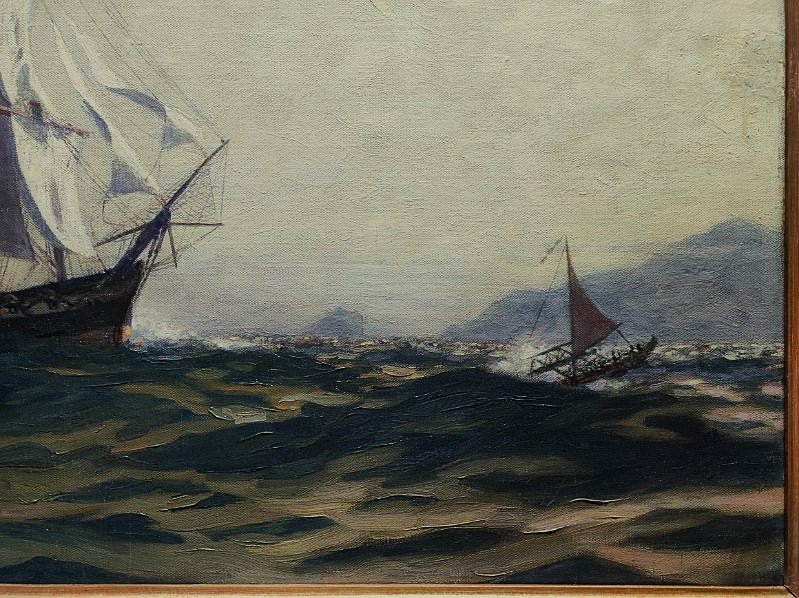 Alexandre Brun (1853-1941) Frégate, Marseille. Marine, Sailboat,bracquemond, Cabanel, Monticelli-photo-3