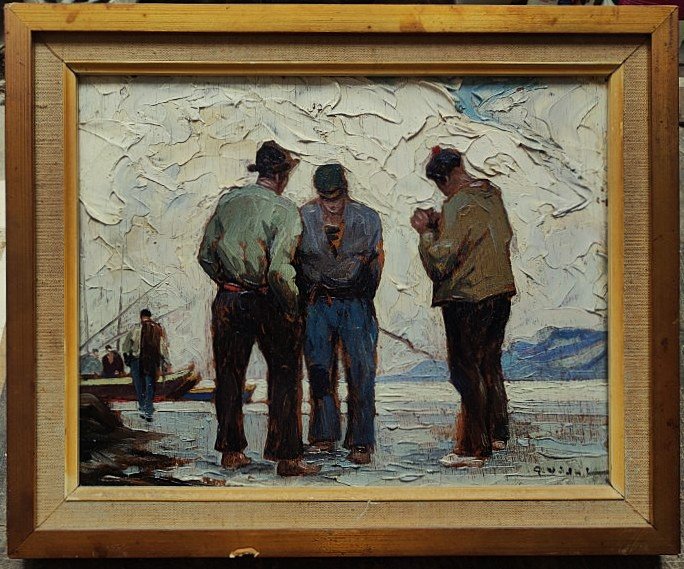 Gustave Vidal (1895–1966) Fishermen In The Mediterranean. Provençal School, Avignon, Marseille, 1913-photo-2