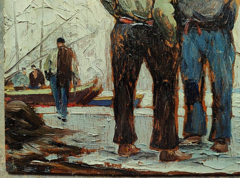 Gustave Vidal (1895–1966) Fishermen In The Mediterranean. Provençal School, Avignon, Marseille, 1913-photo-4