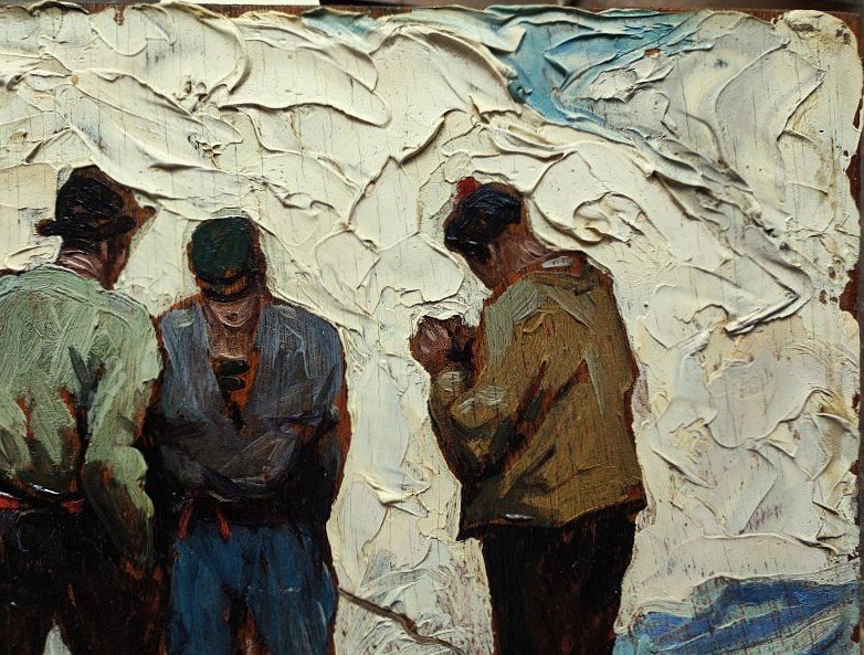Gustave Vidal (1895–1966) Fishermen In The Mediterranean. Provençal School, Avignon, Marseille, 1913-photo-2