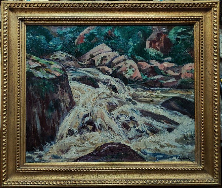 Eugène Alluaud (1866–1947) Flood On The Sedelle. School Of Crozant, Guillaumin, Limoges, Detroy-photo-2