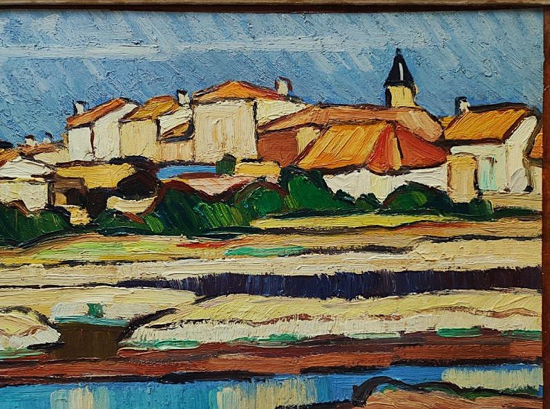 Gaston Balande (1880-1971) Village de Lauzières 1950. Ecole Charentaise, La Rochelle, Suire, Ré-photo-4