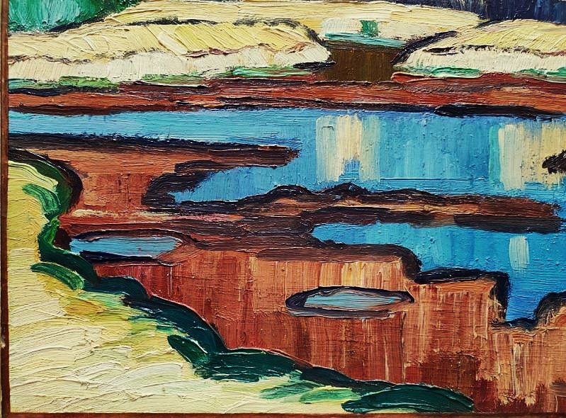 Gaston Balande (1880-1971) Village de Lauzières 1950. Ecole Charentaise, La Rochelle, Suire, Ré-photo-2
