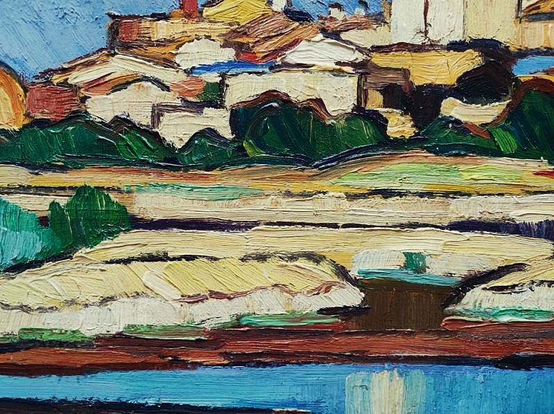 Gaston Balande (1880-1971) Village de Lauzières 1950. Ecole Charentaise, La Rochelle, Suire, Ré-photo-4