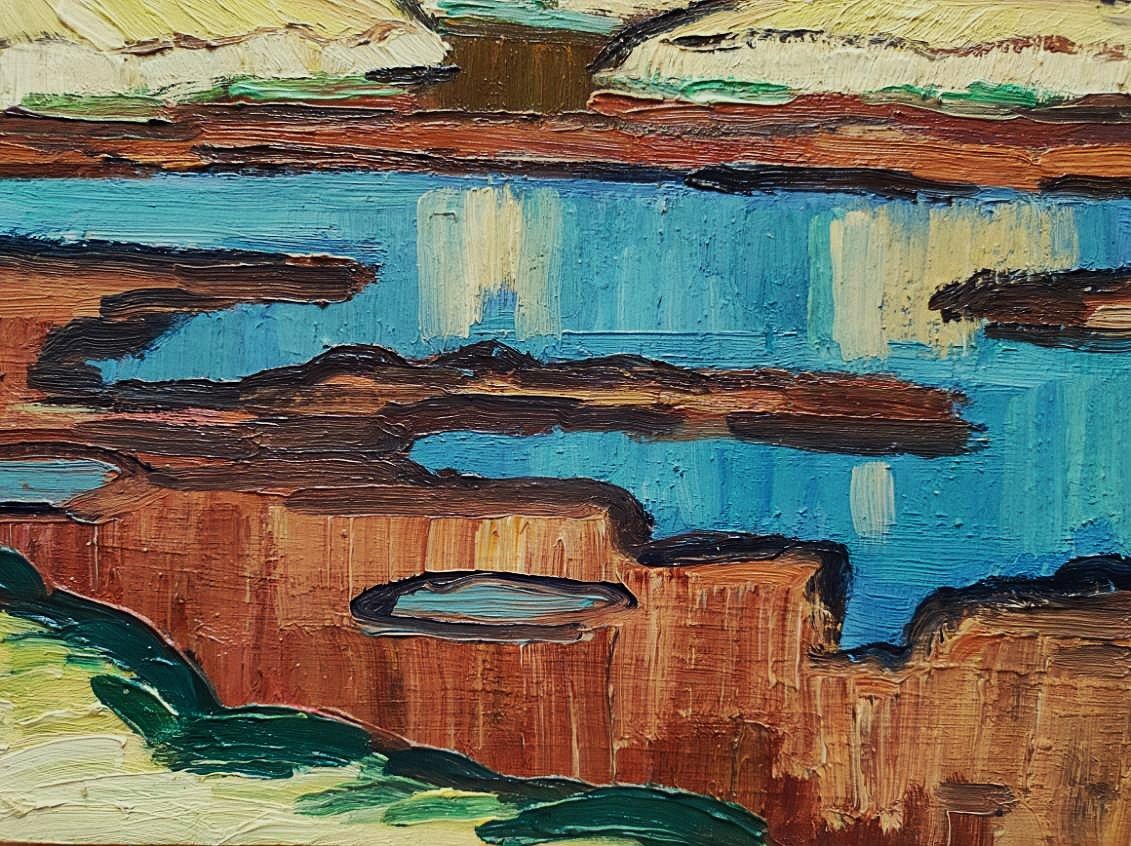 Gaston Balande (1880-1971) Village de Lauzières 1950. Ecole Charentaise, La Rochelle, Suire, Ré-photo-6