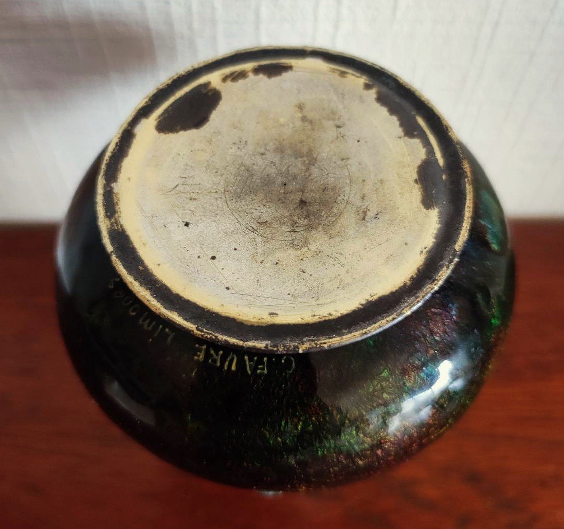 Camille Fauré (1874-1956) Vase en émail de Limoges vers 1935/1945. Marty, Sarlandie, Jouhaud-photo-4