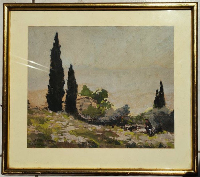 Fernand Maillaud (1863-1948) Berger à la Florentine Var. Ecole de Crozant Berry Creuse Rollinat