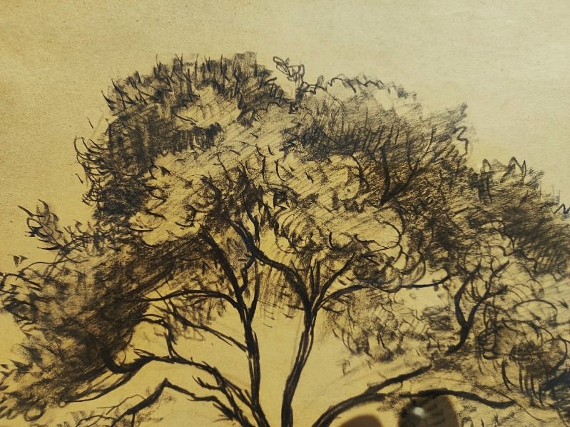 Léo Gausson (1860-1944) Arbre et paysage à Gouvernes 1891. Ecole de Lagny, pointillisme, Luce..-photo-6
