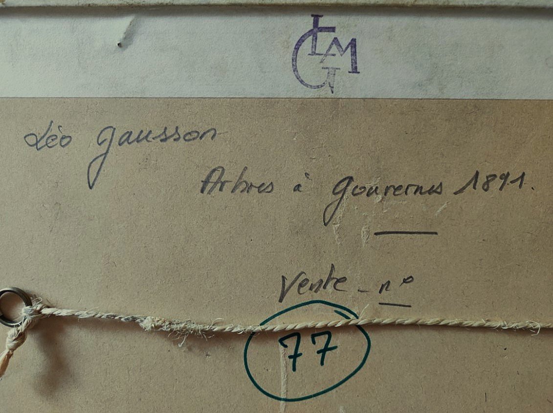 Léo Gausson (1860-1944) Arbre et paysage à Gouvernes 1891. Ecole de Lagny, pointillisme, Luce..-photo-7